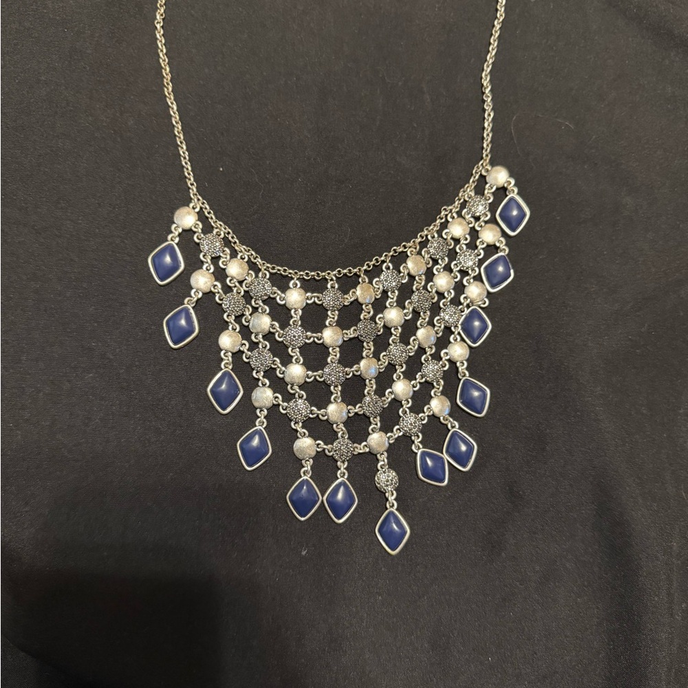 Elegant Silver and Blue Lucky brand Necklace’s